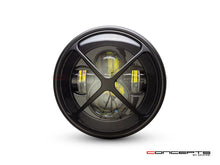 Load image into Gallery viewer, 7" Matte Black Multi Projector LED Headlight + X Cross Cover