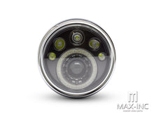 Load image into Gallery viewer, 7" Black & Chrome Universal Multi Projector LED Headlight with Halo Ring - Emarked