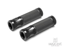 Load image into Gallery viewer, Oval Cut Anodized CNC Machined Aluminum / Rubber Hand Grips - 7/8" (22mm)