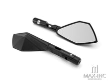 Load image into Gallery viewer, Universal Black Shorty CNC Machined Aluminum Mirrors - M8 & M10 Thread Kit