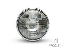 Load image into Gallery viewer, 7" Gloss Black + Chrome Shorty Metal Headlight - 12v / 55w Sealed Beam