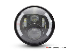 Load image into Gallery viewer, 7" Gloss Black Metal LED Headlight + Integrated DRL & Turn Signals