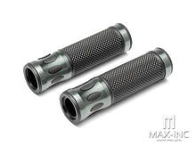 Load image into Gallery viewer, Oval Cut Anodized CNC Machined Aluminum / Rubber Hand Grips - 7/8" (22mm)