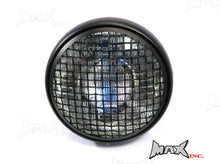 Load image into Gallery viewer, 7 INCH Matte Black Mesh Grill Metal Headlight - H4 / 55w Halogen Sealed Beam