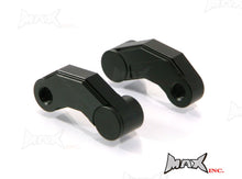 Load image into Gallery viewer, Black CNC Machined Billet Aluminum Mirror Risers / Extenders - 2 x RH M10 Thread