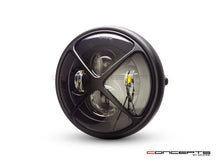 Load image into Gallery viewer, 7" Matte Black Multi Projector LED Headlight + X Cross Cover
