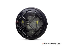 Load image into Gallery viewer, 7" Matte Black + Contrast Multi Projector LED Headlight + Rukis Grill Cover