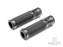Load image into Gallery viewer, Oval Cut Anodized CNC Machined Aluminum / Rubber Hand Grips - 7/8" (22mm)