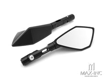 Load image into Gallery viewer, Universal Black Shorty CNC Machined Aluminum Mirrors - M8 & M10 Thread Kit