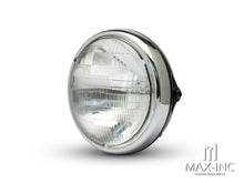 Load image into Gallery viewer, 7" Gloss Black + Chrome Shorty Metal Headlight - 12v / 55w Sealed Beam