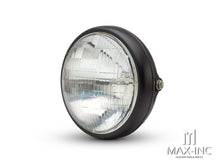 Load image into Gallery viewer, 7" Matte Black Shorty Metal Headlight - 12v / 55w Sealed Beam