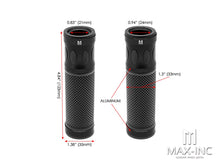 Load image into Gallery viewer, Oval Cut Anodized CNC Machined Aluminum / Rubber Hand Grips - 7/8" (22mm)