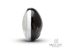 Load image into Gallery viewer, 7" Gloss Black + Chrome Shorty Metal Headlight - 12v / 55w Sealed Beam