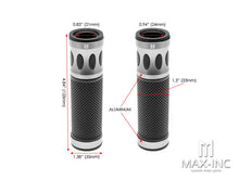 Load image into Gallery viewer, Oval Cut Anodized CNC Machined Aluminum / Rubber Hand Grips - 7/8" (22mm)