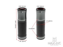 Load image into Gallery viewer, Retro Anodized CNC Machined Aluminum / Rubber Hand Grips - 7/8" (22mm)