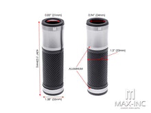 Load image into Gallery viewer, Retro Anodized CNC Machined Aluminum / Rubber Hand Grips - 7/8" (22mm)