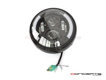 Load image into Gallery viewer, 7" Gloss Black Metal LED Headlight + Integrated DRL & Turn Signals