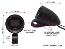 Load image into Gallery viewer, Matte Black Handlebar Mount GPS Digital Speedometer MPH / KPH - Fits 7/8" (22mm) Bars