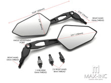 Load image into Gallery viewer, Universal Black High Quality Street Bike / Supermoto Wing Mirrors - Emarked