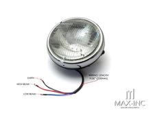 Load image into Gallery viewer, 7" Gloss Black + Chrome Shorty Metal Headlight - 12v / 55w Sealed Beam
