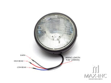 Load image into Gallery viewer, 7" Matte Black Shorty Metal Headlight - 12v / 55w Sealed Beam