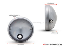 Load image into Gallery viewer, 7 INCH Raw Unpainted Metal Shorty Headlight Housing + Bezel Combo