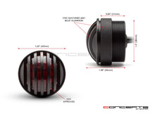 Load image into Gallery viewer, 1.65" Matte Black Mini Flush Mount CNC Billet Alum Prison Grill LED Stop / Tail Light