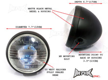Load image into Gallery viewer, 7 INCH Matte Black Universal Large Metal Classic Headlight