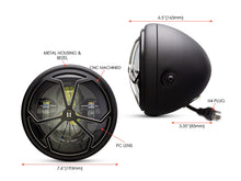 Load image into Gallery viewer, 7" Matte Black + Contrast Multi Projector LED Headlight + J-Rob Grill Cover