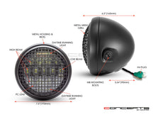Load image into Gallery viewer, 7" Matte Black Universal Classic Metal Multi Projector LED Headlight + Mesh Grill - 12v / 75w