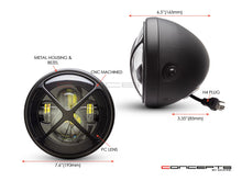 Load image into Gallery viewer, 7" Matte Black Multi Projector LED Headlight + X Cross Cover