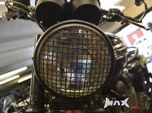 Load image into Gallery viewer, 7 INCH Matte Black Mesh Grill Metal Headlight - H4 / 55w Halogen Sealed Beam