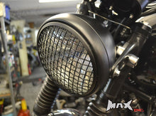 Load image into Gallery viewer, 7 INCH Matte Black Mesh Grill Metal Headlight - H4 / 55w Halogen Sealed Beam