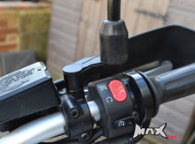 Load image into Gallery viewer, Black CNC Machined Billet Aluminum Mirror Risers / Extenders - 2 x RH M10 Thread