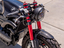 Load image into Gallery viewer, 7" Matte Black + Contrast Cut Metal LED Integrated Headlight + Anarchy Grill Cover