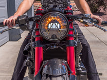 Load image into Gallery viewer, 7" Matte Black + Contrast Cut Metal LED Integrated Headlight + Anarchy Grill Cover