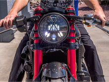 Load image into Gallery viewer, 7" Matte Black + Contrast Cut Metal LED Integrated Headlight + Anarchy Grill Cover