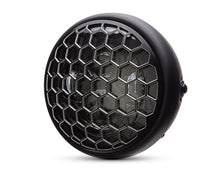 Load image into Gallery viewer, 7" Matte Black + Contrast Multi Projector LED Headlight + Honeycomb Grill Cover