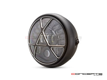 Load image into Gallery viewer, 7" Matte Black + Contrast Cut Metal LED Integrated Headlight + Anarchy Grill Cover
