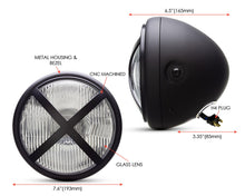 Load image into Gallery viewer, 7" Matte Black Halogen Headlight + X-Rally Grill Cover