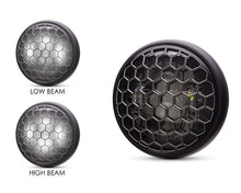 Load image into Gallery viewer, 7" Matte Black + Contrast Multi Projector LED Headlight + Honeycomb Grill Cover