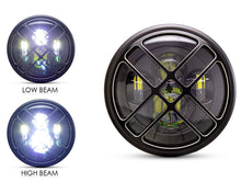 Load image into Gallery viewer, 7" Matte Black + Contrast Multi Projector LED Headlight + Titan Grill Cover