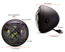 Load image into Gallery viewer, 7" Matte Black + Contrast Multi Projector LED Headlight + Titan Grill Cover