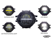 Load image into Gallery viewer, 5.75" Billet Aluminum LED Headlight Kit - Black