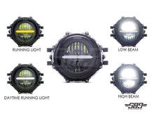 Load image into Gallery viewer, 5.75" Billet Aluminum LED Headlight Kit - Black/Contrast