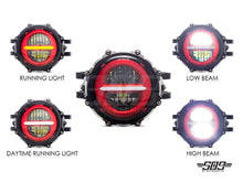 Load image into Gallery viewer, 5.75" Billet Aluminum LED Headlight Kit - Black/Contrast