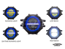 Load image into Gallery viewer, 5.75" Billet Aluminum LED Headlight Kit - Black/Contrast