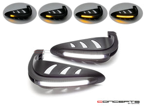 Universal LED Handguards with Integrated Daytime Running Lights + Turn Signals - Cool White / Amber