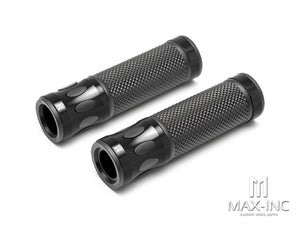 Oval Cut Anodized CNC Machined Aluminum / Rubber Hand Grips - 7/8" (22mm)