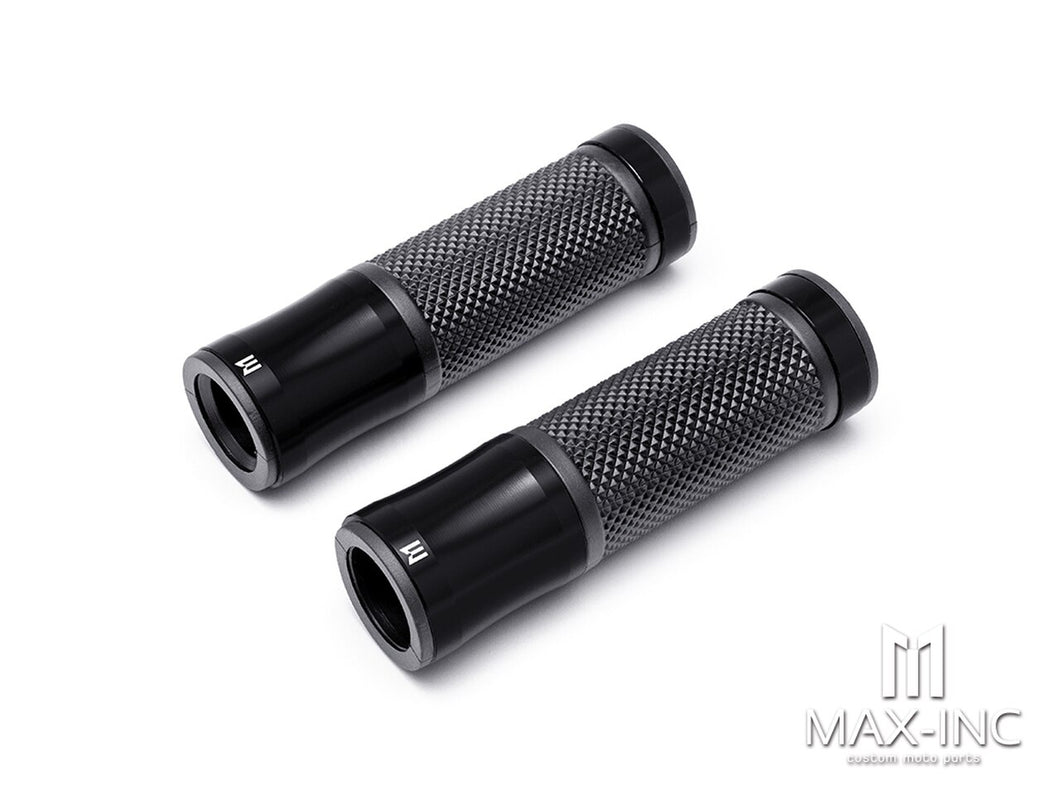 Retro Anodized CNC Machined Aluminum / Rubber Hand Grips - 7/8